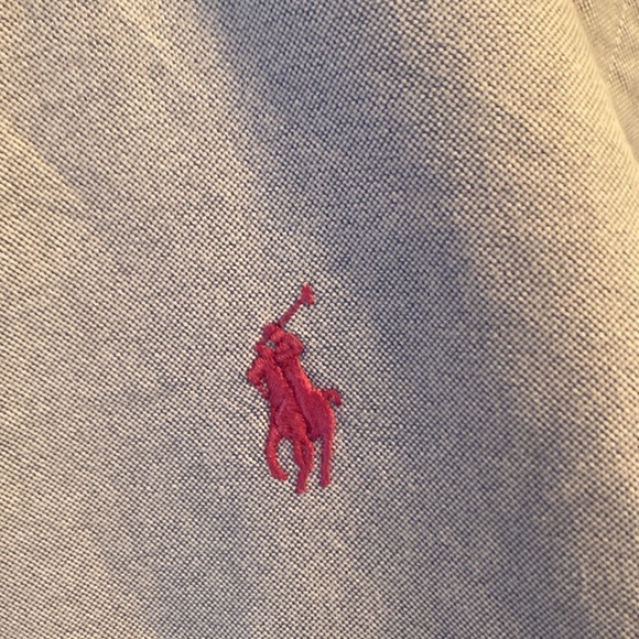 Light blue polo Ralph Lauren dress shirt magenta horse - Picture 4 of 5